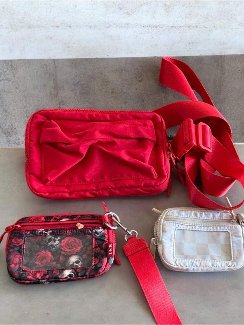 Sleek Red Crossbody Pouch with Adjustable Strap